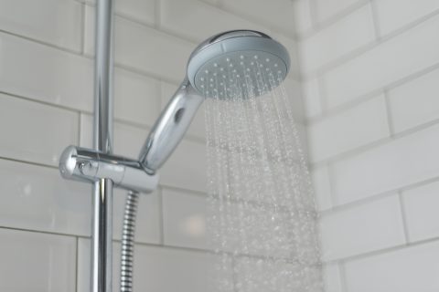 close up of chrome shower faucet in the bathroom 2023 11 27 05 08 02 utc